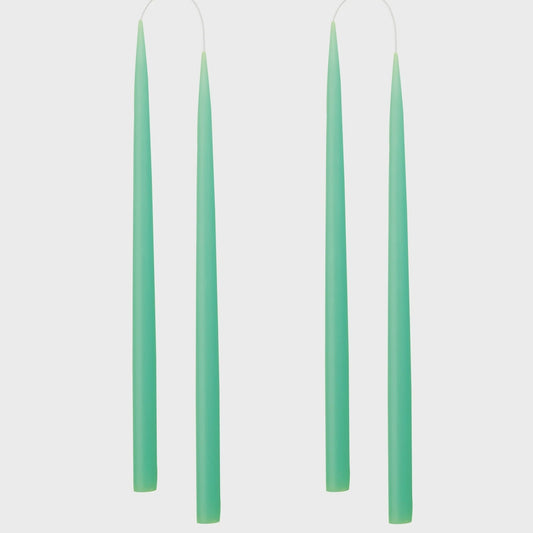 Pair of Mint Hand dipped Taper candle / Long