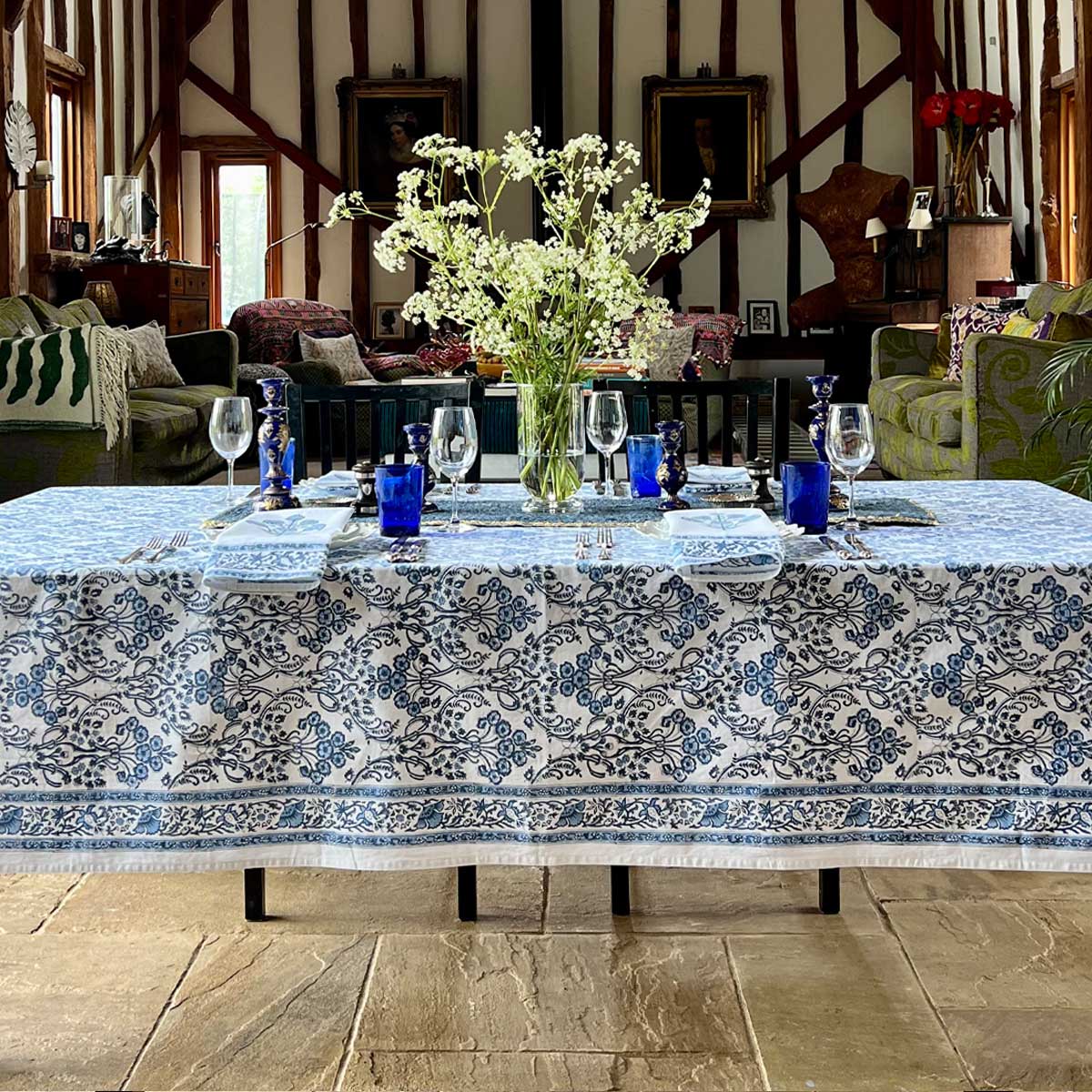 Nilaya Blue Medium Tablecloth