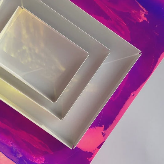 White Metal Rectangular Tray