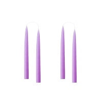 Pair of Pastel Purple Hand Dipped Taper Candles/Short