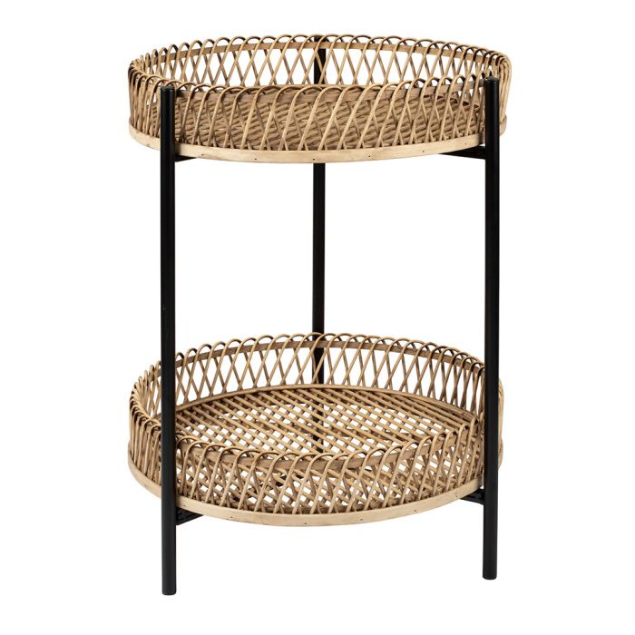 Bamboo Side Table Nat & Black