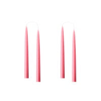 Pair of Pastel Rose Hand Dipped Taper Candles/Short