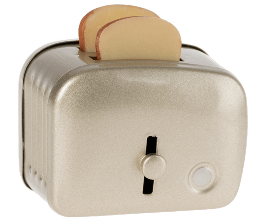 Miniature Toaster & Bread-Silver