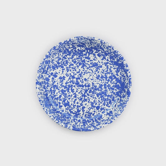 Blue Splatter Enamel Pasta Plate
