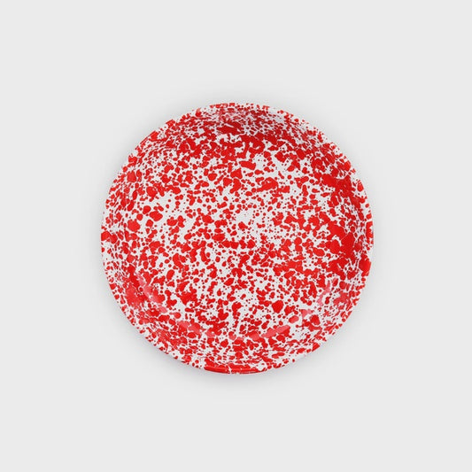 Red Splatter Enamel Pasta Plate
