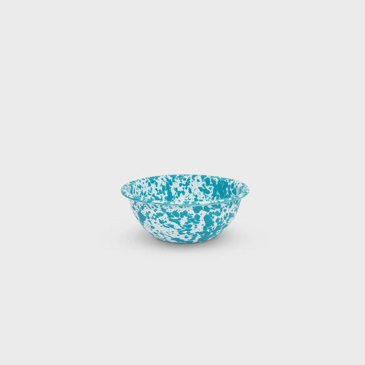 Turquoise Splattered Enamel Cereal Bowl