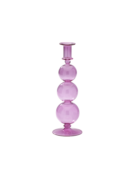 Lavender Bubble Glass Candleholder