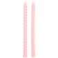 Pair of Pink Spiral Taper Candles