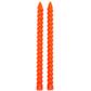Pair of Neon Red Spiral Taper Candles