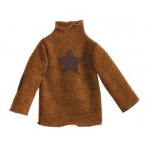 Mega Brown Sweater with Star Detail