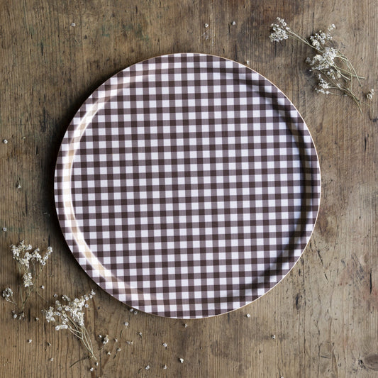 Brown Gingham Tray