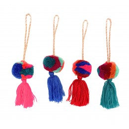 Bright Mini Marble Pompom with Tassel Assorted