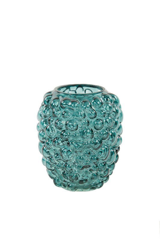 Alfredo Large Glass Vase -Petrol Blue