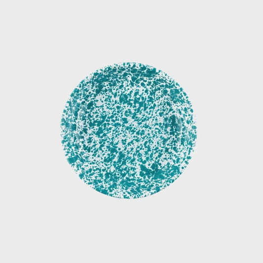 Turquoise Splatter Enamel Pasta Plate