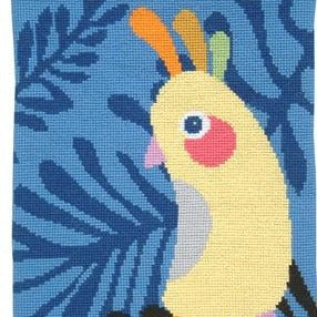 Yellow  Cockatoo Cross Stitch Pouch Kit