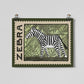Zebra Vintage Stamp Fine Art Print