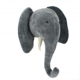 Velvet Elephant Head- Dark Grey- Medium