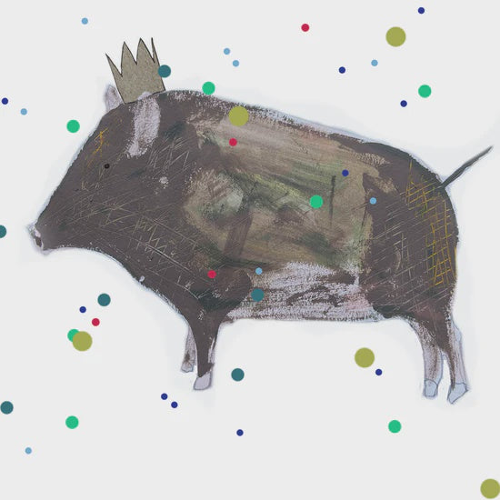 Boar in a crown card
