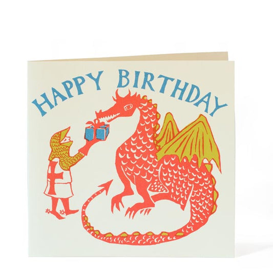 Happy Birthday Dragon Large Square Card