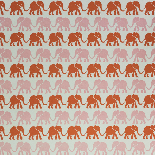 Patterned Paper-Elephants Pink-Orange