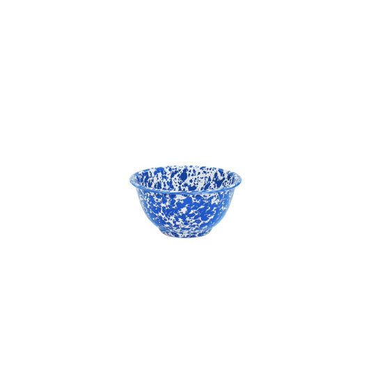 Blue Splattered Enamelware Small Footed Bowl