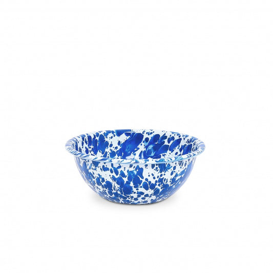 Blue Splattered Enamel Cereal Bowl