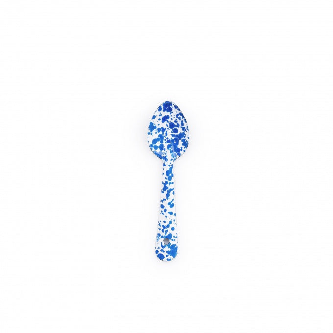 Blue Splattered Enamel Small Spoon