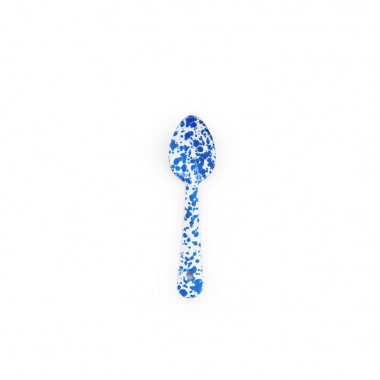 Blue Splattered Enamel Small Spoon