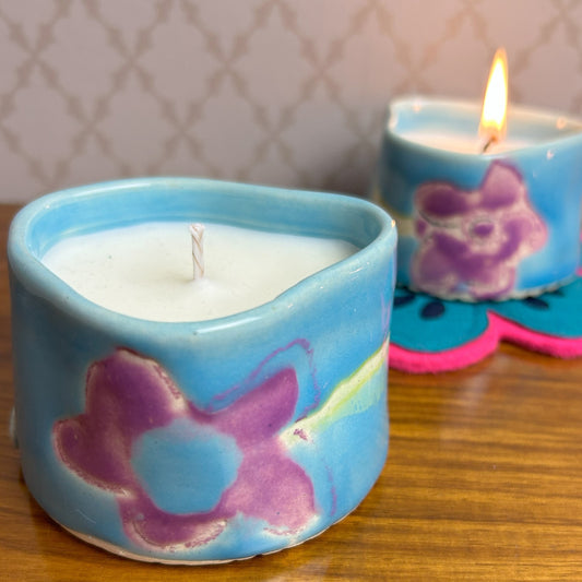 Aquamarine Handmade Ceramic Scented Candle