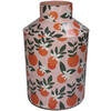 Orange Print Metal Vase