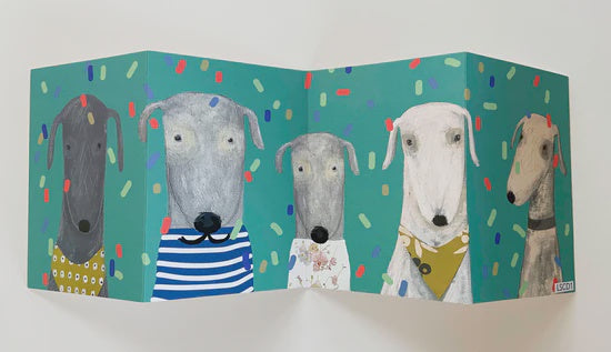 Concertina Confetti Dogs Card