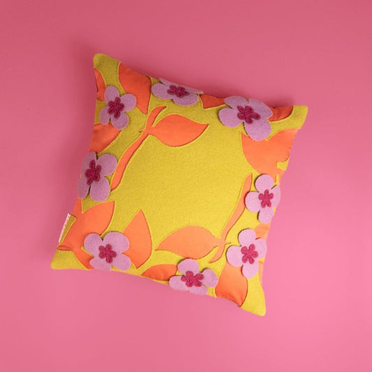 Flower Crown Cushion - Citroen