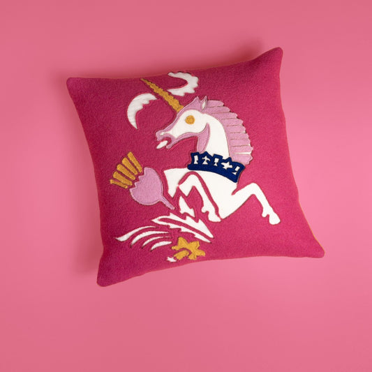 Coronation Cushion Cover-Unicorn -Pink