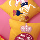 Coronation Cushion - Royal Coat of Arms -Gold