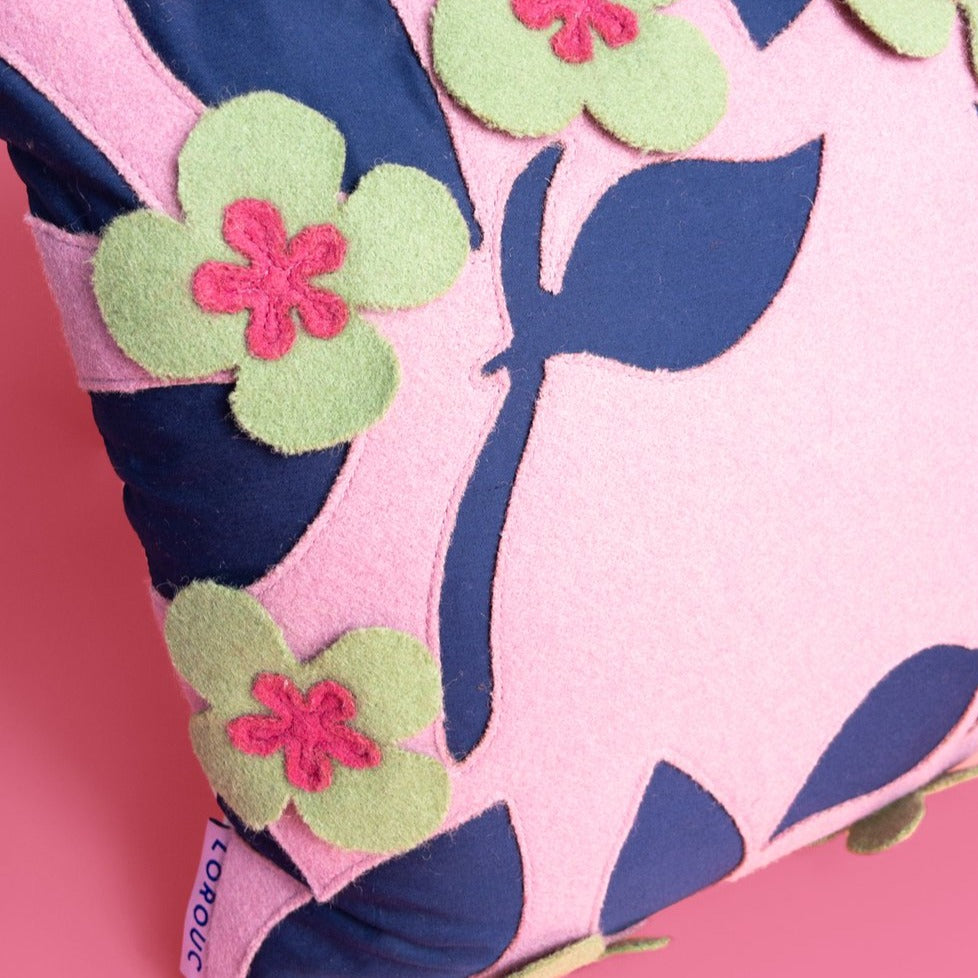 Flower Crown Cushion - Dusky Pink