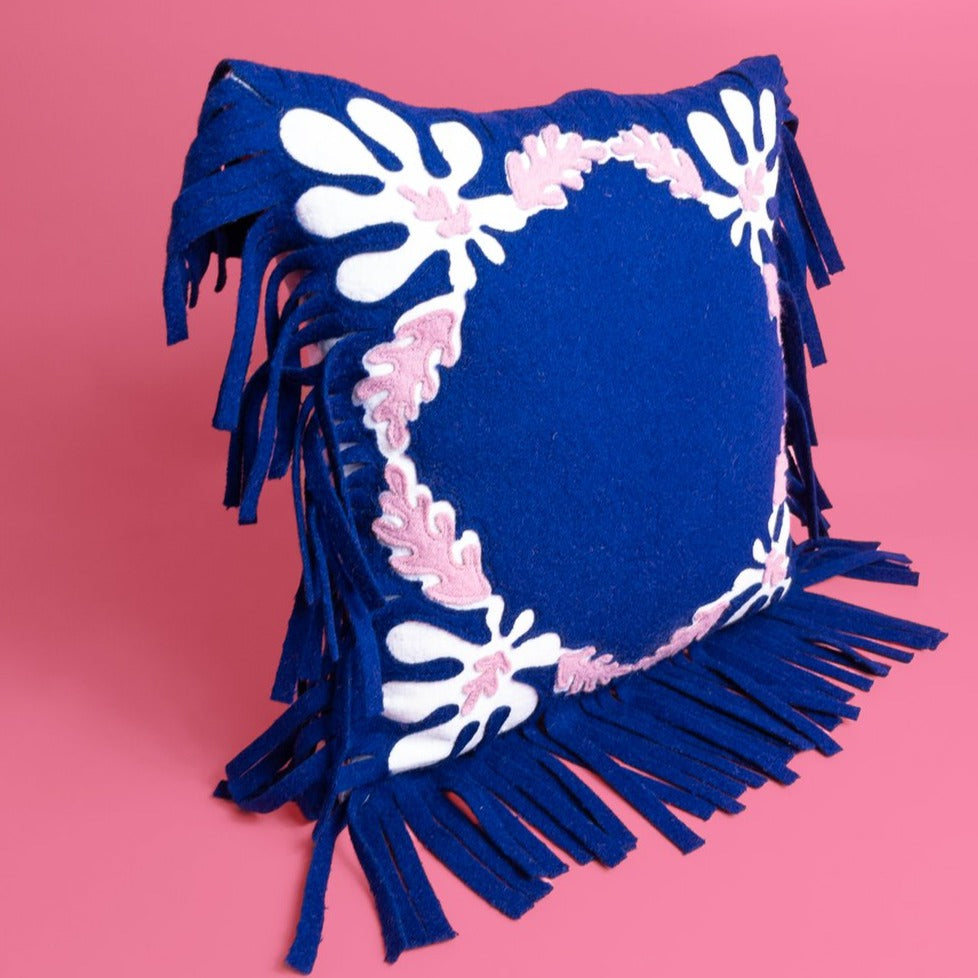 Bloom Dream Cushion - Midnight Blue