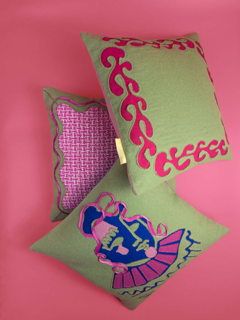 Matisse Branch Cushion Cover - Green and Pink