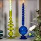 MAEGEN Taper Candle Holder- Egyptian Blue Glass