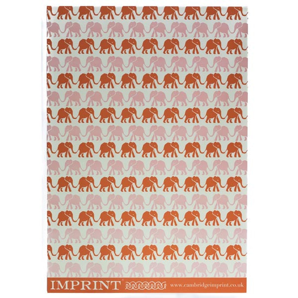 Patterned Paper-Elephants Pink-Orange