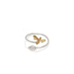 Adjustable Ring- Leaf & Bee Silver and Gold