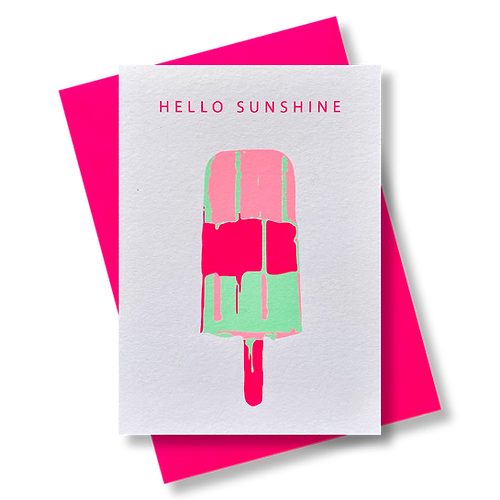 Pink Neon Popsicle Card