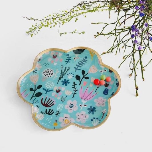 Scattered Flower Tray-Blue