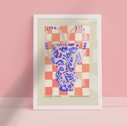 Blue Floral Vase Art Print