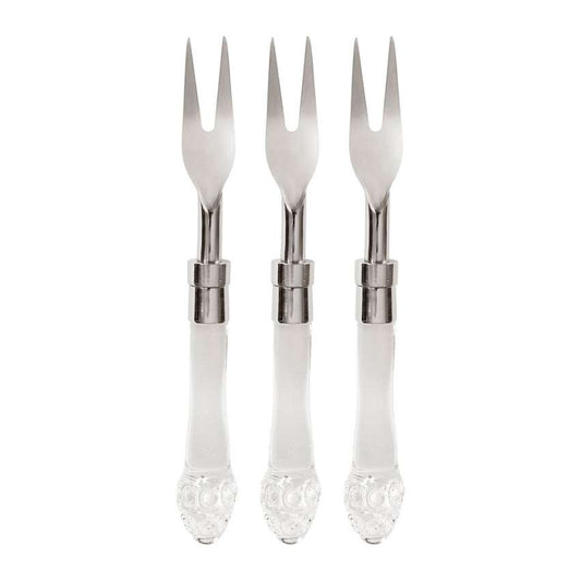 Pearl Glass Pastry Fork