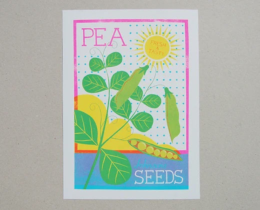 Pea Seeds A4 Risograph Print