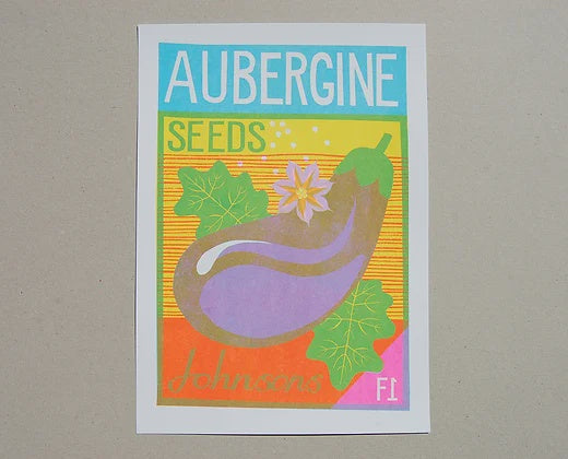 Aubergine A4 Risograph Print