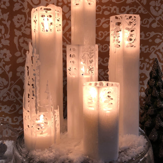 White Spider Web Candles