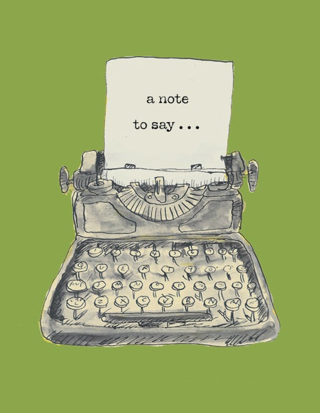 Typewriter Mini Greetings Card