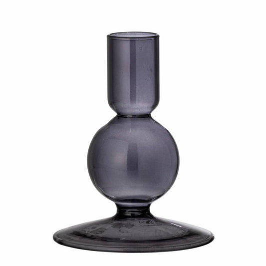 Isse Candlestick- Black Glass