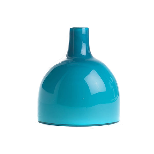 Turquoise Short Neck Glass Vase